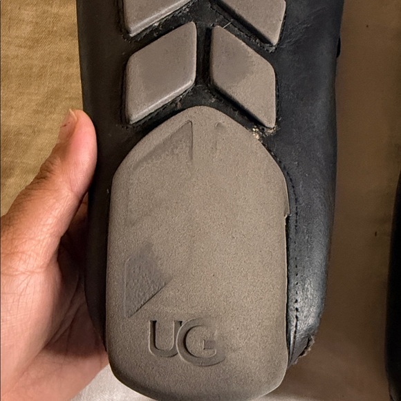 UGG Black Leather Slip-On Loafers main image 8